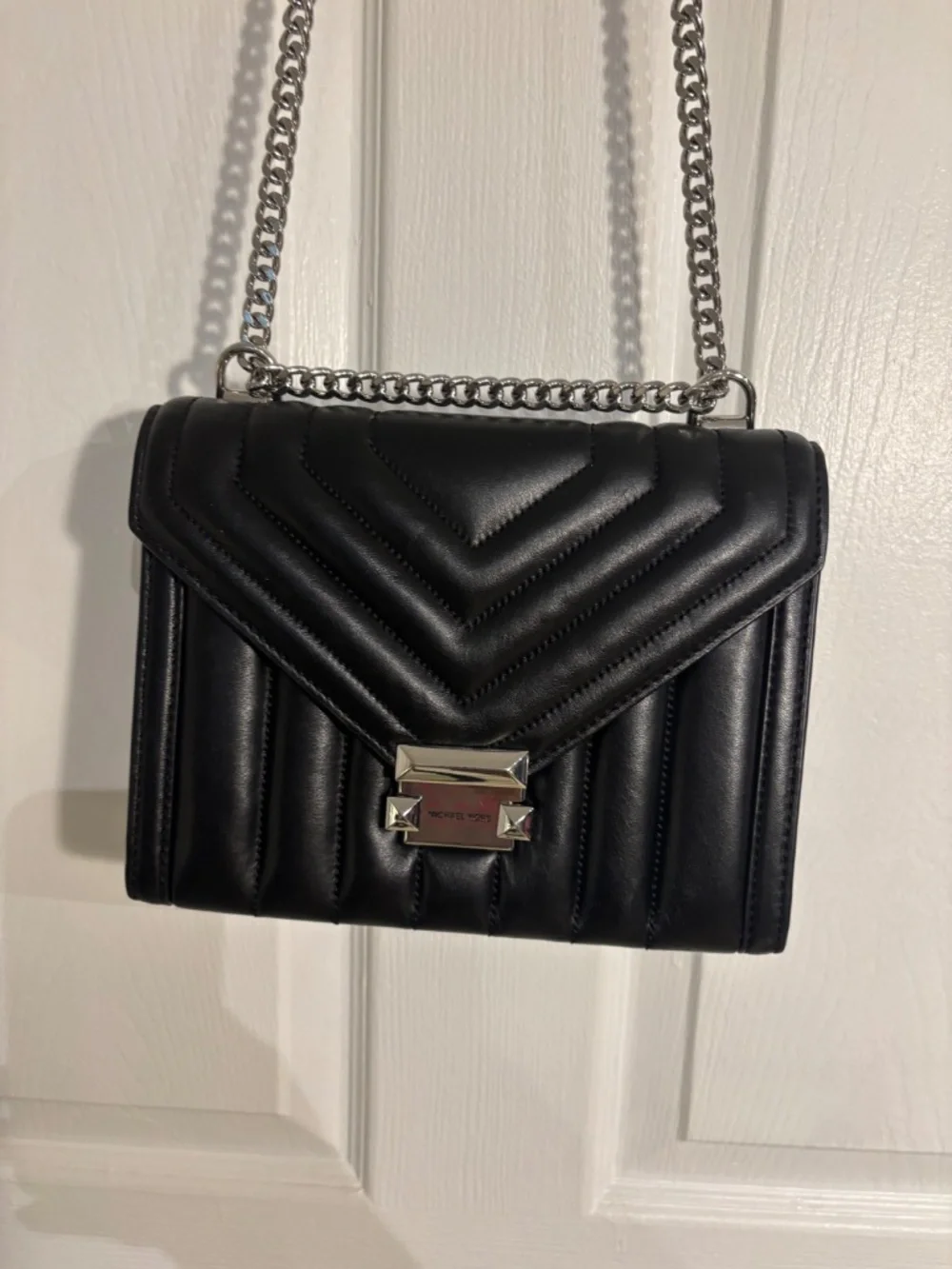 Michael Kors Black Quilted Chain Shoulder Crossbody Bag